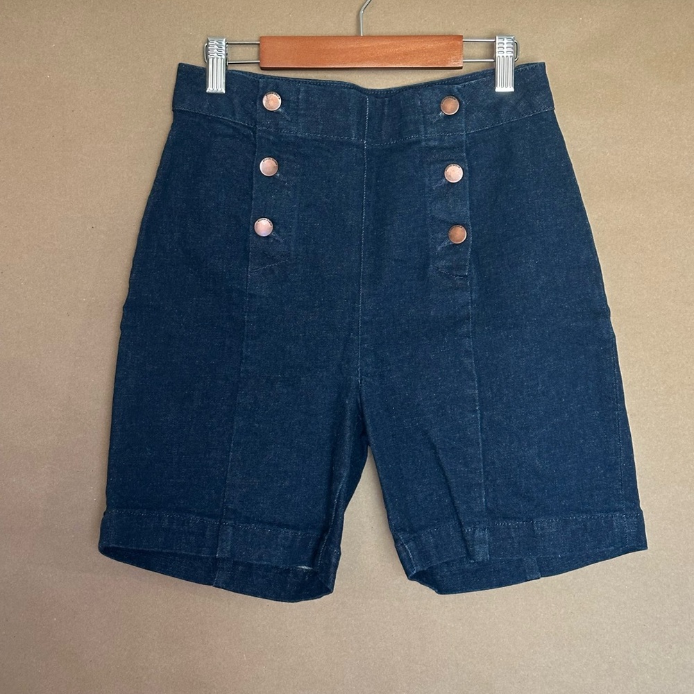 Boden Black High Waist Shorts